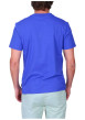 Thumbnail T-shirt en coton biologique bleu uni avec une coupe droite et un col rond - Image 2