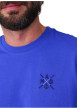 Thumbnail T-shirt en coton biologique bleu uni avec une coupe droite et un col rond - Image 3