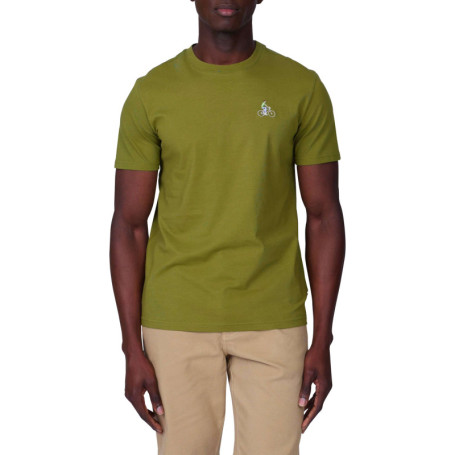 T-shirt en coton biologique kaki uni avec une...