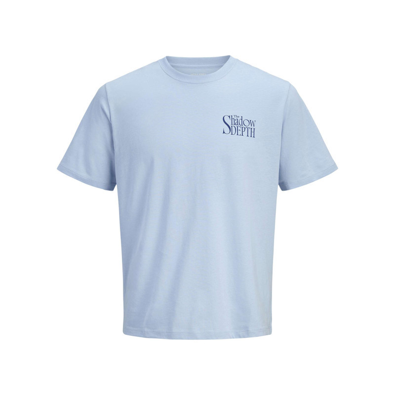 Jack & Jones - T-shirt En Coton Bleu Ciel Imprimé Avec Une Coupe Droite Et Un Col Rond - Bleu Clair Jack & Jones - T-shirt En Coton Bleu Ciel Imprimé Avec Une Coupe Droite Et Un Col Rond - Bleu Clair
