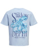 Thumbnail T-shirt en coton bleu ciel imprimé avec une coupe droite et un col rond - Image 2