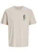 Thumbnail T-shirt en coton beige imprimé avec une coupe droite et un col rond