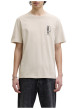 Thumbnail T-shirt en coton beige imprimé avec une coupe droite et un col rond - Image 3