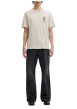 Thumbnail T-shirt en coton beige imprimé avec une coupe droite et un col rond - Image 5