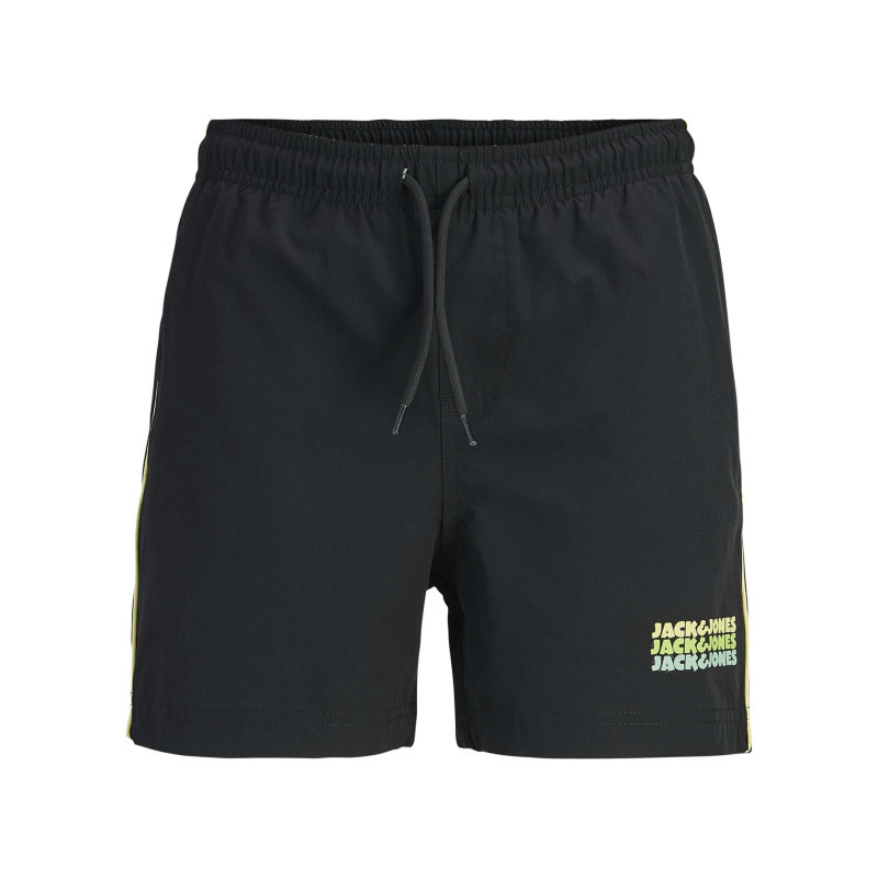 Jack & Jones - Short De Bain Noir Uni Avec Une Coupe Droite Et Une Taille élastiquée - Noir Jack & Jones - Short De Bain Noir Uni Avec Une Coupe Droite Et Une Taille élastiquée - Noir