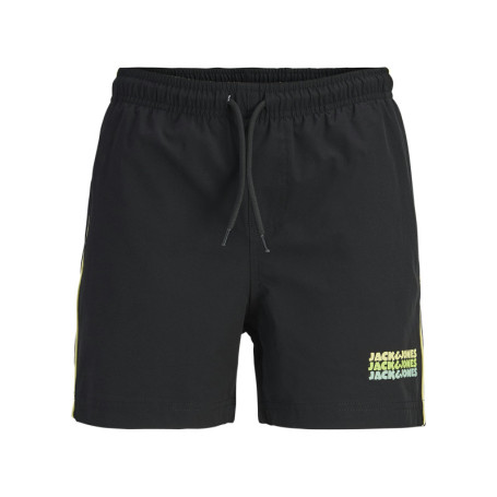 Short de bain noir uni avec une coupe droite et...