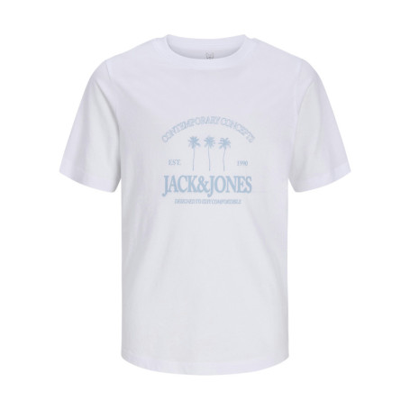 T-shirt en coton biologique blanc imprimé avec...