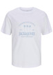 Thumbnail T-shirt en coton biologique blanc imprimé avec une coupe droite et un col rond