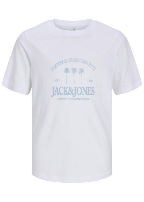 T-shirt en coton biologique blanc imprimé avec...