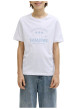 Thumbnail T-shirt en coton biologique blanc imprimé avec une coupe droite et un col rond - Image 5