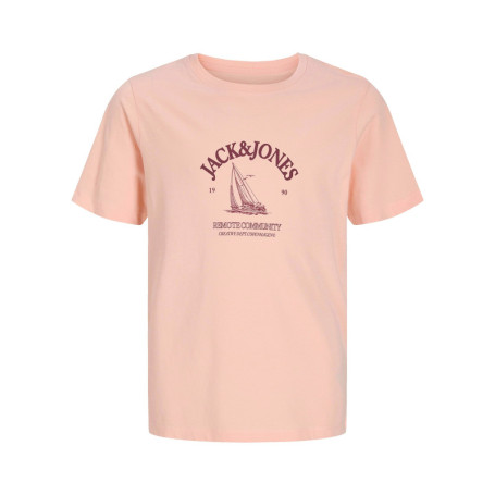 T-shirt en coton biologique corail imprimé avec...