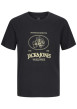 Thumbnail T-shirt en coton biologique noir imprimé avec une coupe droite et un col rond