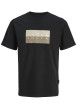 Thumbnail T-shirt en coton noir imprimé avec une coupe droite et un col rond