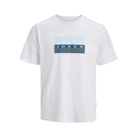 T-shirt en coton blanc imprimé avec une coupe...