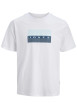 Thumbnail T-shirt en coton blanc imprimé avec une coupe droite et un col rond