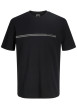 Thumbnail T-shirt manches courtes noir uni avec une coupe droite et un col rond