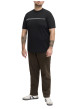 Thumbnail T-shirt manches courtes noir uni avec une coupe droite et un col rond - Image 2