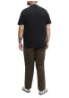 Thumbnail T-shirt manches courtes noir uni avec une coupe droite et un col rond - Image 3