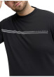 Thumbnail T-shirt manches courtes noir uni avec une coupe droite et un col rond - Image 5