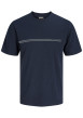 Thumbnail T-shirt marine uni avec une coupe droite, un col rond et des manches courtes