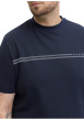 Thumbnail T-shirt marine uni avec une coupe droite, un col rond et des manches courtes - Image 5