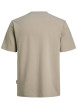 Thumbnail T-shirt beige uni avec une coupe droite, un col rond et des manches courtes - Image 2