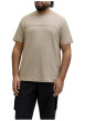 Thumbnail T-shirt beige uni avec une coupe droite, un col rond et des manches courtes - Image 3