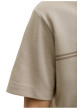 Thumbnail T-shirt beige uni avec une coupe droite, un col rond et des manches courtes - Image 6