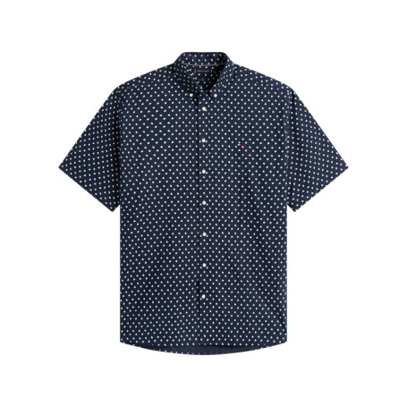 Chemise en coton marine à motifs pourvue d'un...