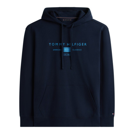 Sweat en coton marine uni pourvu d'une coupe...