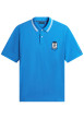 Thumbnail Polo en coton biologique bleu uni pourvu d'un col boutonné et de manches courtes