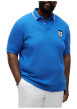 Thumbnail Polo en coton biologique bleu uni pourvu d'un col boutonné et de manches courtes - Image 2