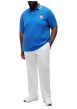 Thumbnail Polo en coton biologique bleu uni pourvu d'un col boutonné et de manches courtes - Image 4