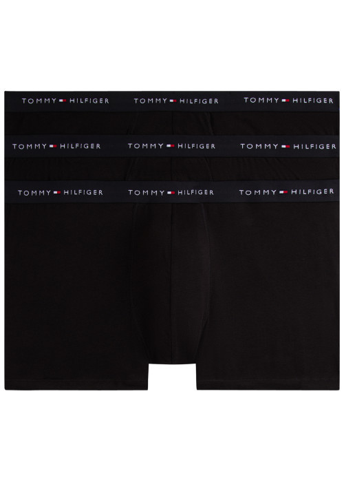 Lot de 3 boxers classiques en coton noirs unis avec une taille élastiquée