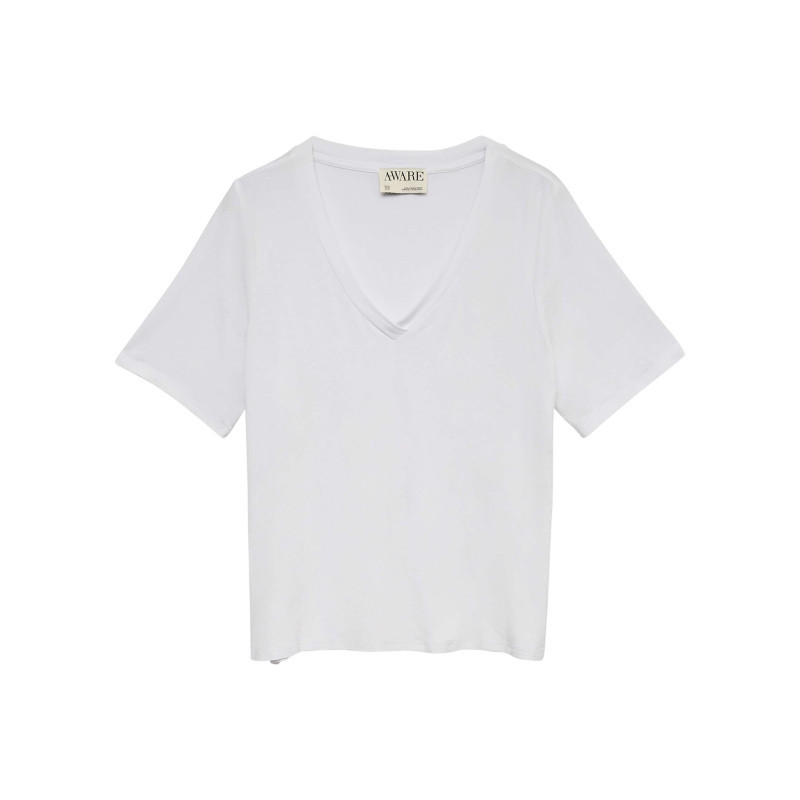 Vero Moda - T-shirt Blanc Uni Avec Une Coupe Ajustée Et Des Manches Courtes - Blanc Vero Moda - T-shirt Blanc Uni Avec Une Coupe Ajustée Et Des Manches Courtes - Blanc