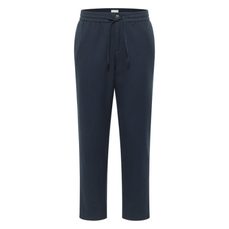 Pantalon chino en coton marine uni avec une...