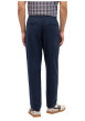 Thumbnail Pantalon chino en coton marine uni avec une coupe droite à zip et à bouton - Image 4