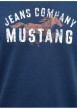 Thumbnail T-shirt en coton bleu à imprimé avec une coupe droite et un col rond - Image 2
