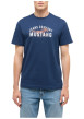 Thumbnail T-shirt en coton bleu à imprimé avec une coupe droite et un col rond - Image 3
