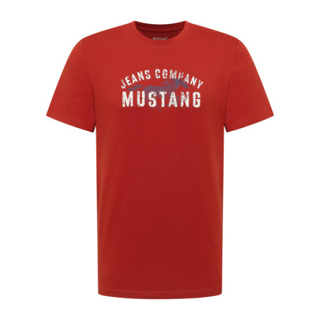 T-shirt en coton rouge à imprimé avec une coupe...