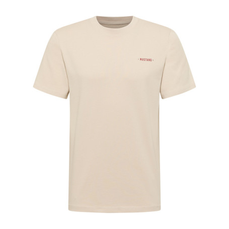 T-shirt en coton écru à imprimé avec une coupe...