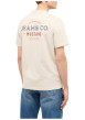 Thumbnail T-shirt en coton écru à imprimé avec une coupe droite et un col rond - Image 4