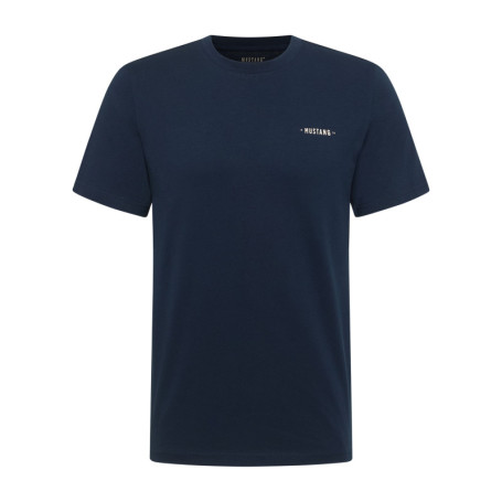 T-shirt en coton bleu à imprimé avec une coupe...