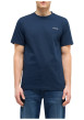 Thumbnail T-shirt en coton bleu à imprimé avec une coupe droite et un col rond - Image 3