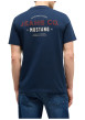 Thumbnail T-shirt en coton bleu à imprimé avec une coupe droite et un col rond - Image 4