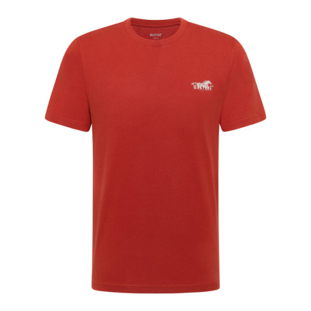T-shirt en coton rouge uni avec une coupe...