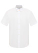 Thumbnail Chemise blanche unie en coton et lin mélangé avec une coupe droite