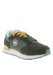 Thumbnail Baskets running kaki en cuir avec un talon plat et des lacets - Image 3