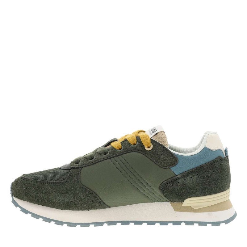 Colmar - Baskets Running Kaki En Cuir Avec Un Talon Plat Et Des Lacets - Vert Colmar - Baskets Running Kaki En Cuir Avec Un Talon Plat Et Des Lacets - Vert