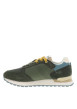 Thumbnail Baskets running kaki en cuir avec un talon plat et des lacets - Image 2